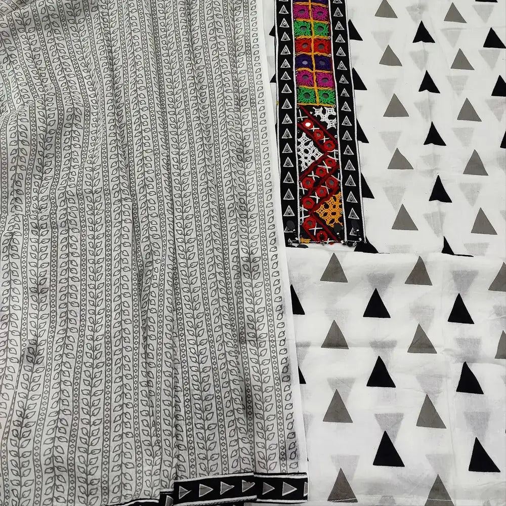 White designer printed cotton salwar material ap250601-Neidhal