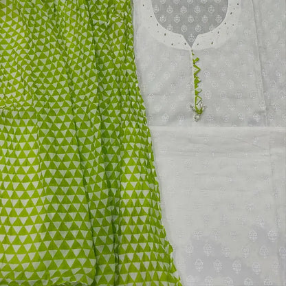 White designer printed cotton salwar material ap251720-Neidhal