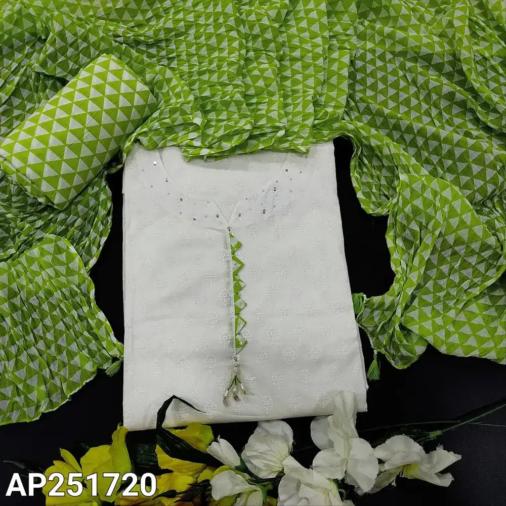 White designer printed cotton salwar material ap251720-Neidhal