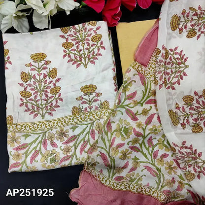 White floral printed maslin silk salwar material ap251925-Neidhal