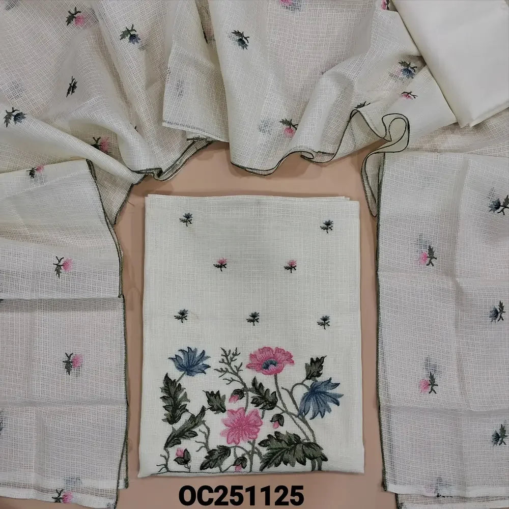 white kota silk cotton salwar material OC251125-Neidhal