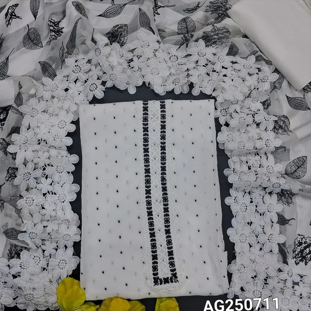 White maslin silk salwar material ag250711-Neidhal