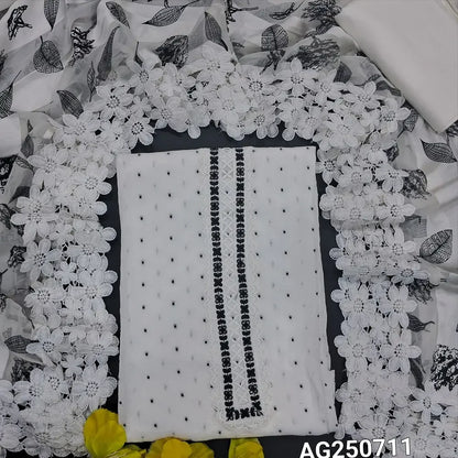 White maslin silk salwar material ag250711-Neidhal