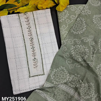 White printed pure soft cotton salwar material my251906-Neidhal