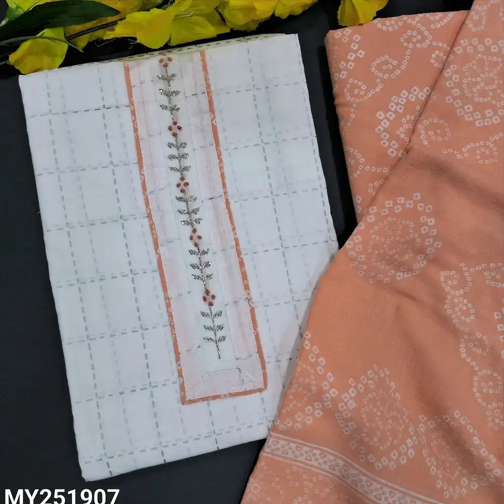 White printed soft cotton salwar material my251907-Neidhal