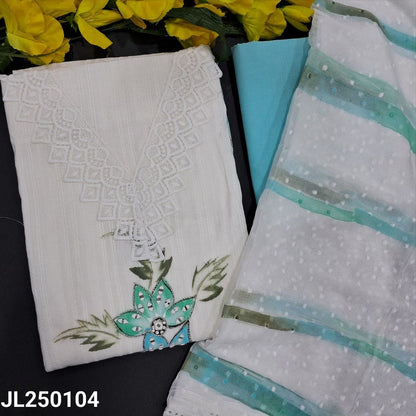 White pure jakard cotton salwar material jl250104-Neidhal