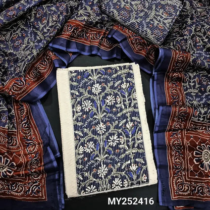 White schiffli embroidered cotton salwar material my252416-Neidhal