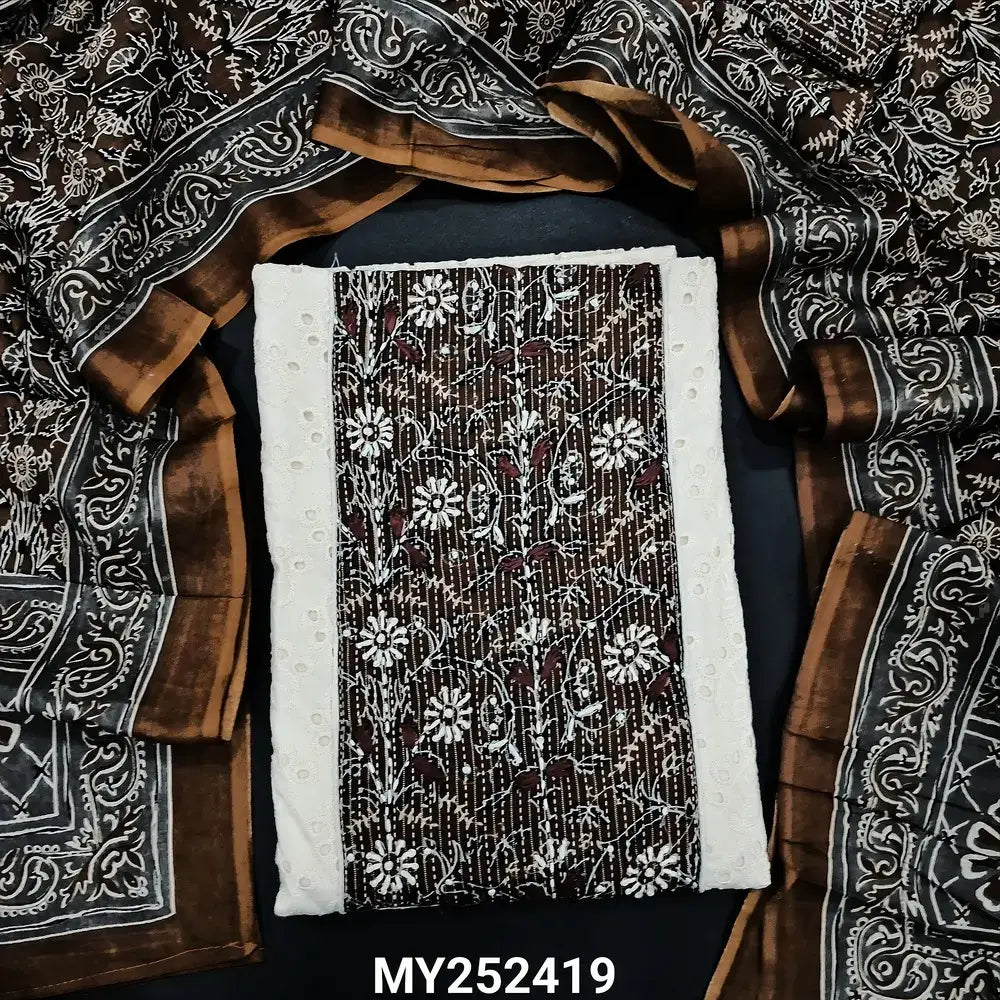 White schiffli embroidered cotton salwar material my252419-Neidhal