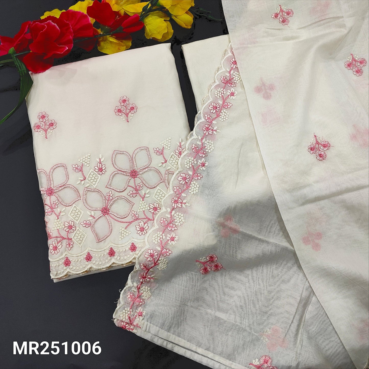 White soft silk cotton salwar material mr251006-Neidhal