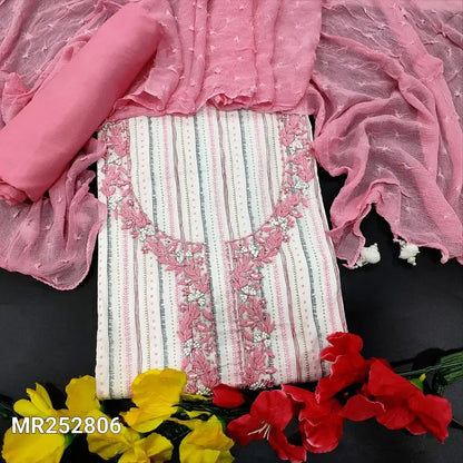 White vertical printed cotton salwar material mr252806-Neidhal