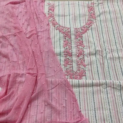 White vertical printed cotton salwar material mr252806-Neidhal