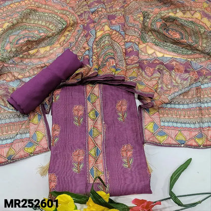 Wine purple digital floral printed silk cotton salwar material mr252601-Neidhal