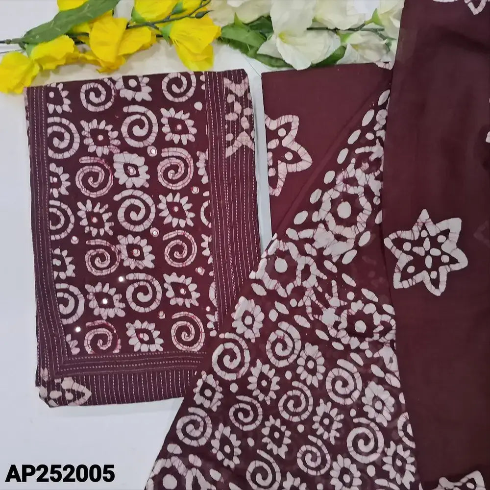 Wine purple kantha cotton salwar material ap252005-Neidhal