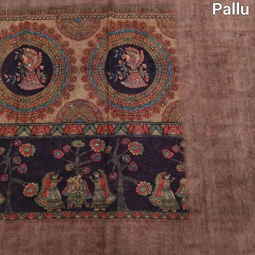 Wine purple onion pink slub silk cotton saree ns119-Neidhal