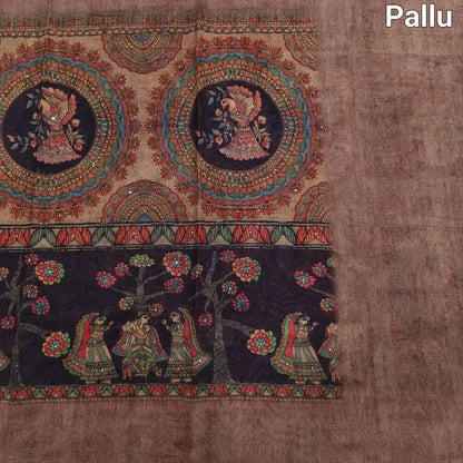 Wine purple onion pink slub silk cotton saree ns119-Neidhal