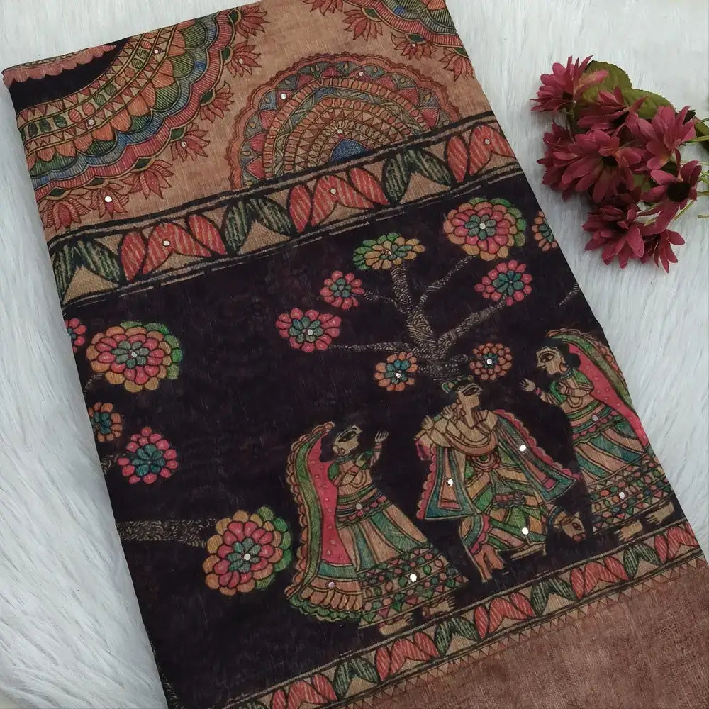 Wine purple onion pink slub silk cotton saree ns119-Neidhal