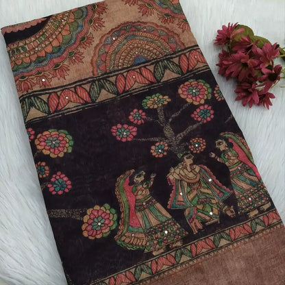 Wine purple onion pink slub silk cotton saree ns119-Neidhal