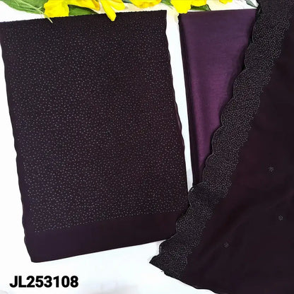 wine purple semi georgette salwar material jl253108-Neidhal