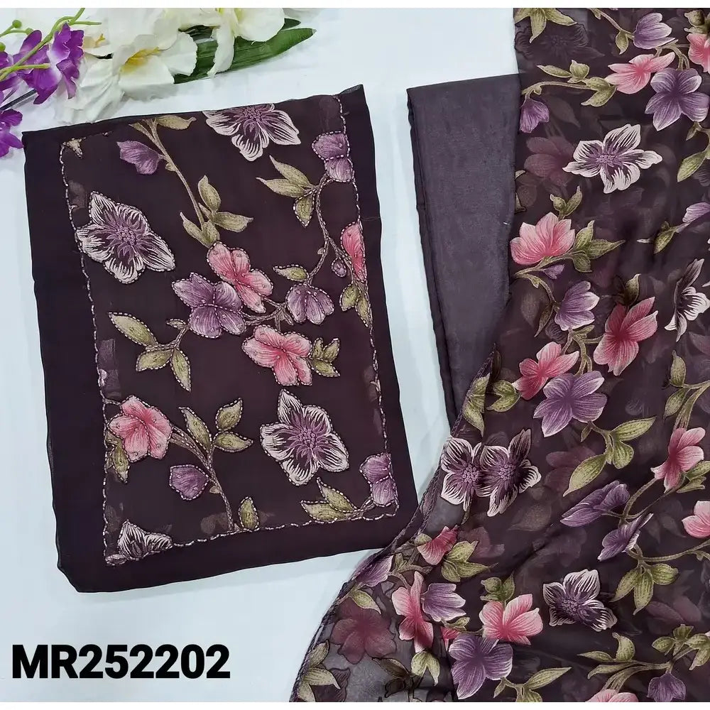 Wine purple semi georgette salwar material mr252202-Neidhal