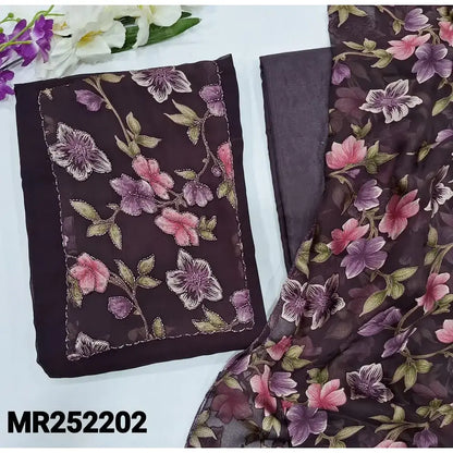 Wine purple semi georgette salwar material mr252202-Neidhal