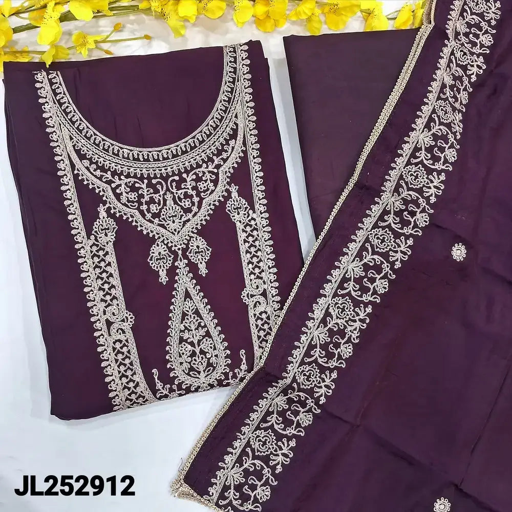 Wine purple silk cotton salwar material jl252912-Neidhal