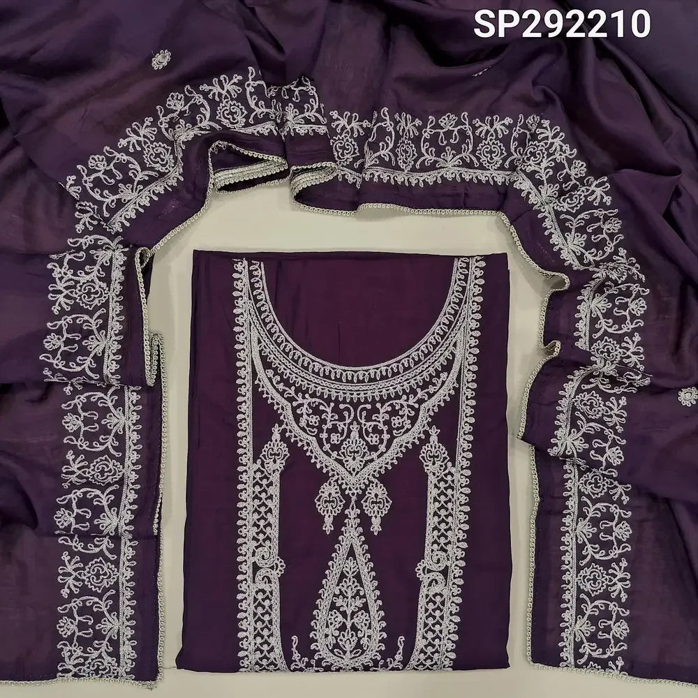 Wine purple silk cotton salwar material SP252210-Neidhal