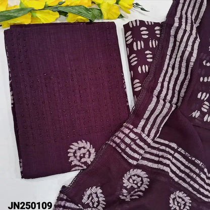 Wine purple wax batik jakard cotton salwar material jn250102-Neidhal