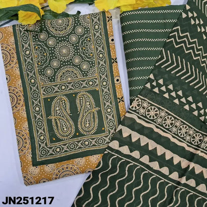 Yellow ajrak printed soft cotton salwar material jn251217-Neidhal