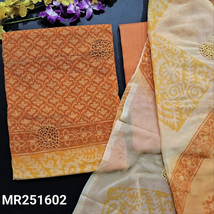 Yellow block printed fancy super net salwar material mr251602-Neidhal