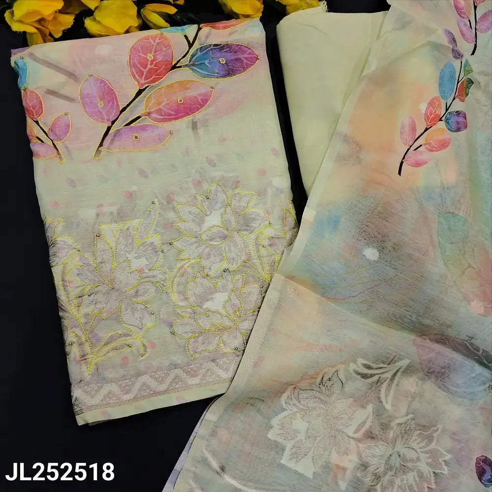 Yellow designer digital printed fine silk salwar material jl252518-Neidhal