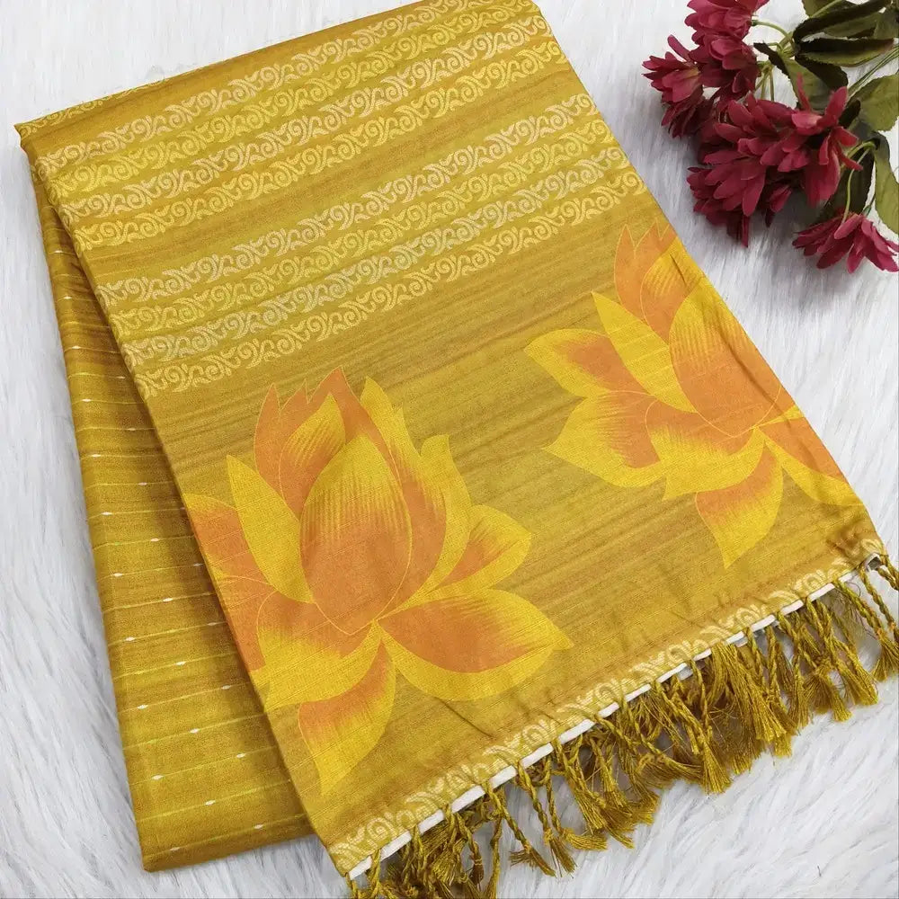 yellow digital printed fancy chappa silk saree ns122-Neidhal