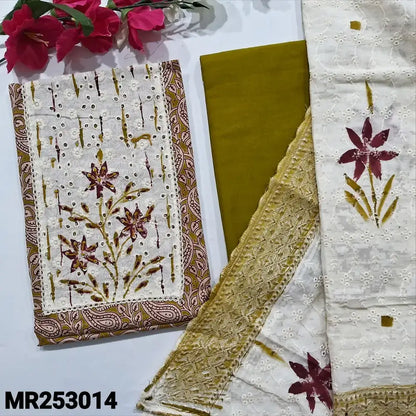 Yellow kalamkari printed soft cotton salwar material mr253014-Neidhal