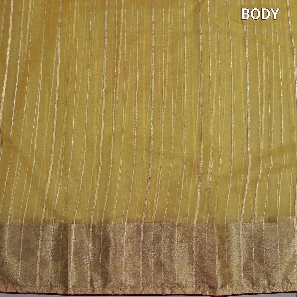 Yellow organza saree ns225-Neidhal