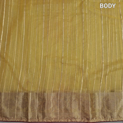 Yellow organza saree ns225-Neidhal
