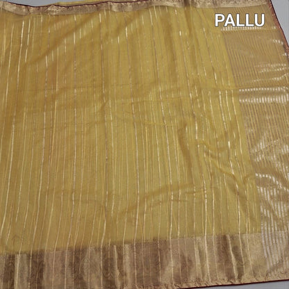 Yellow organza saree ns225-Neidhal