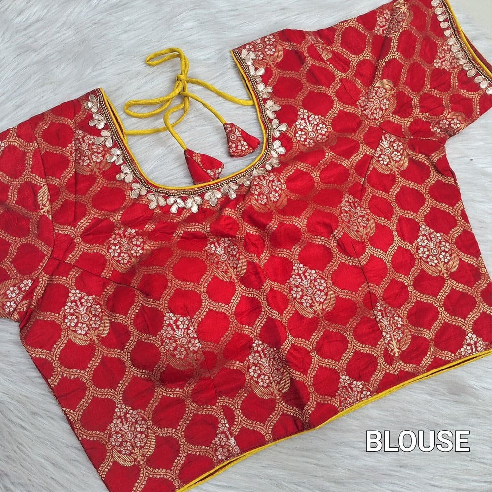 Yellow organza saree ns225-Neidhal