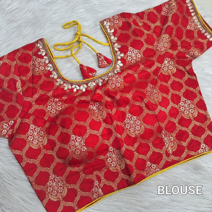 Yellow organza saree ns225-Neidhal