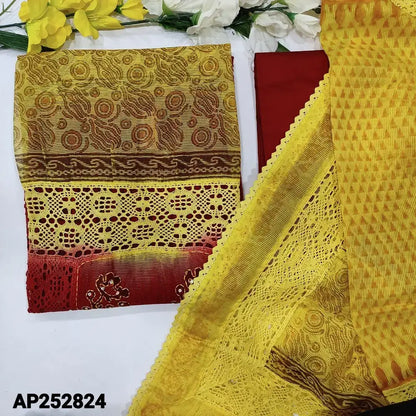 Yellow peachish pink printed super net salwar material ap252824-Neidhal