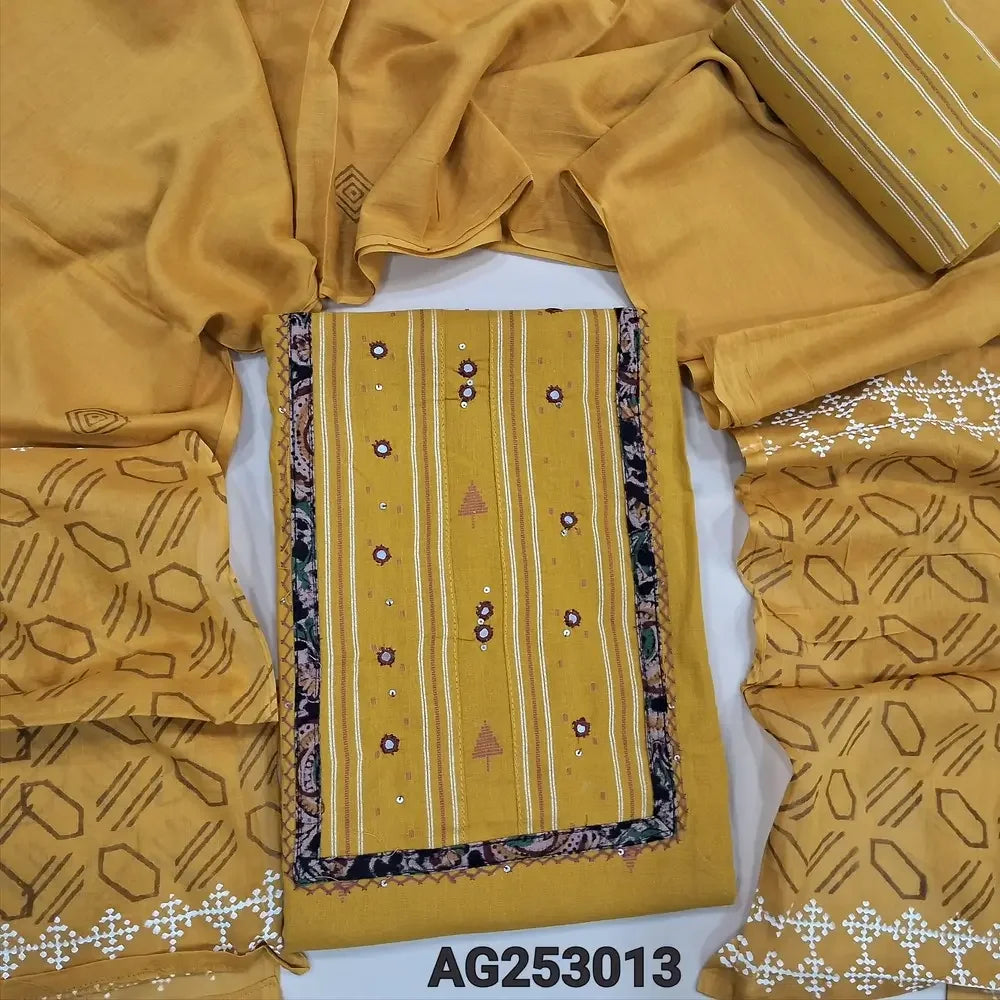 Yellow premium handloom cotton salwar material ag253013 Neidhal
