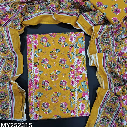 Yellow printed cotton salwar material my252315-Neidhal