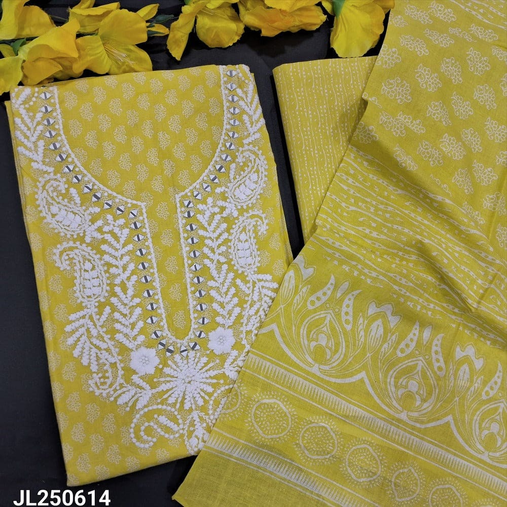 Yellow printed soft cotton salwar material jl250614-Neidhal