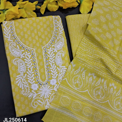Yellow printed soft cotton salwar material jl250614-Neidhal