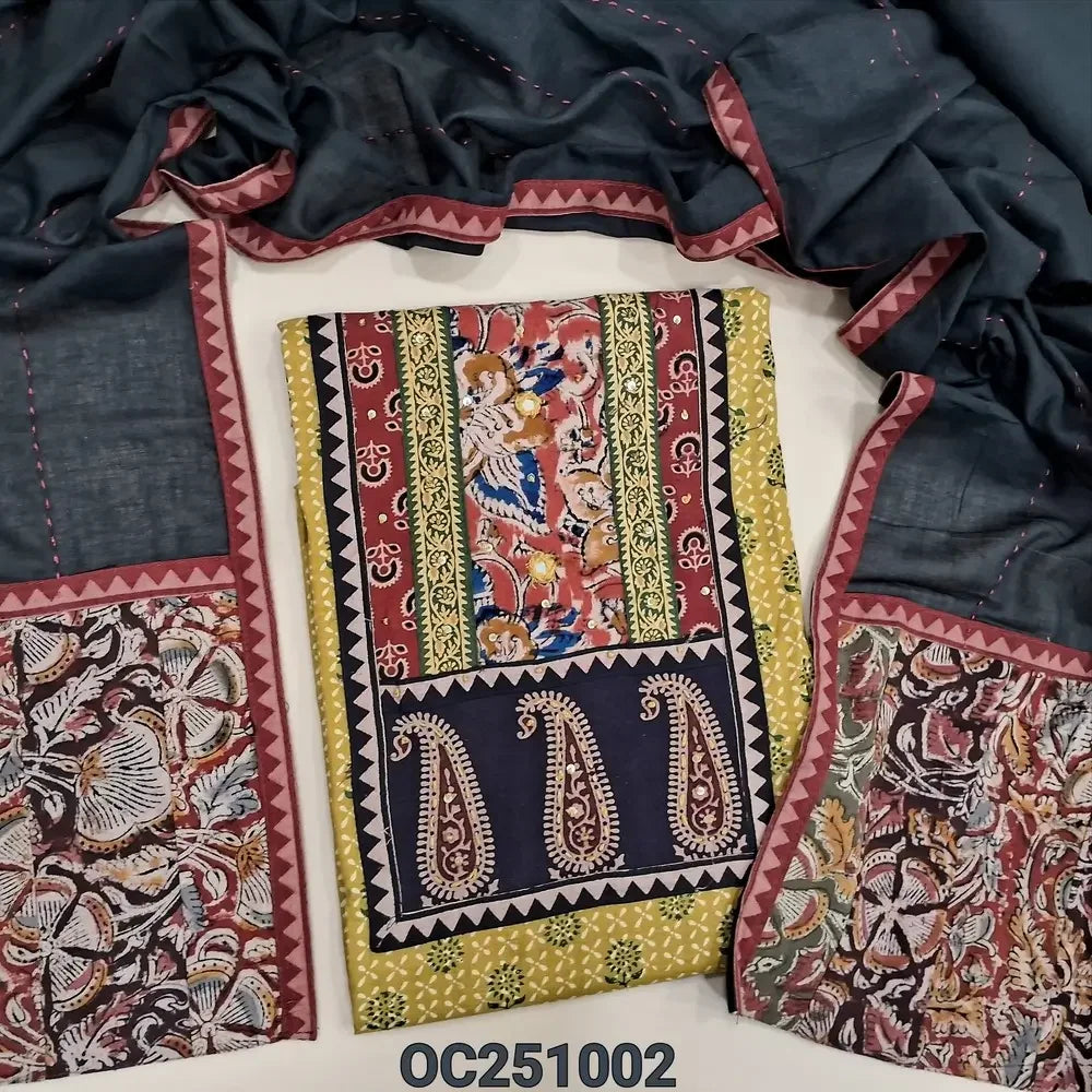 Yellow pure cotton salwar material OC251002-Neidhal