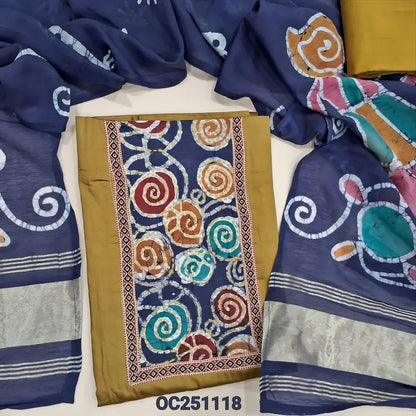 yellow satin cotton salwar material OC251118-Neidhal