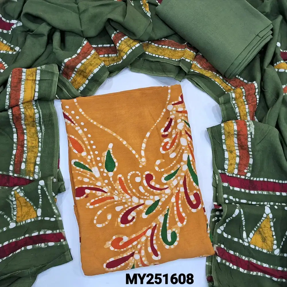 Yellow wax batik modal cotton salwar material my251608-Neidhal