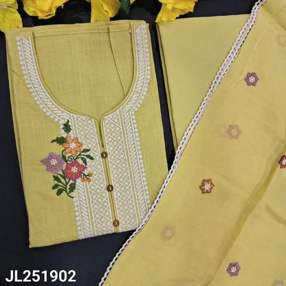 Yellowish green slub cotton salwar material jl251902-Neidhal