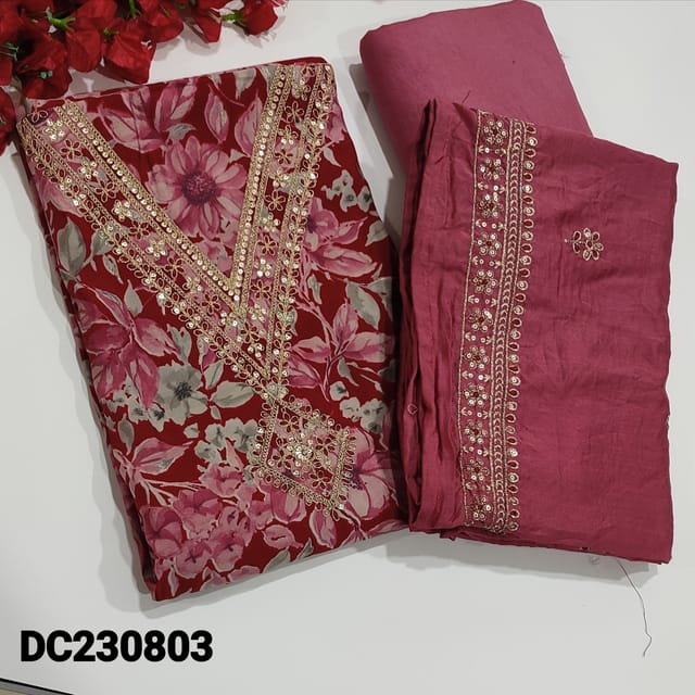 CODE MR241706 : Purple pure cotton unstitched salwar material