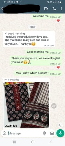 Hi good morning, I received the product few days ago.. The material is really nice and  I like it very much.. Thank you - Reviewed on 24 JULY -2024