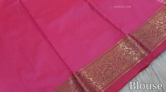 CODE WS869 :Hot Pink fancy silk cotton thread woven bandhani design saree(soft and smooth),zari woven double side borders,rich zari woven pallu,running blouse with self design and borders