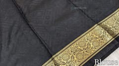 CODE WS868 :Black fancy silk cotton thread woven bandhani design saree(soft and smooth),zari woven double side borders,rich zari woven pallu,running blouse with self design and borders